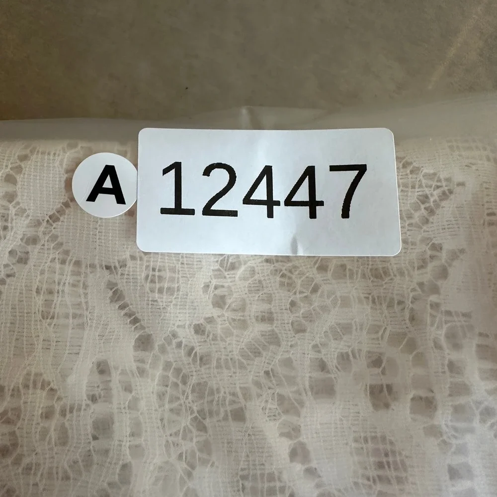 Vintage White Floral Lace Curtain Valance Panel 68x14 Sheer Rose‎ Pattern
